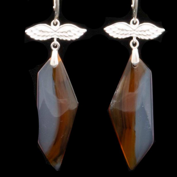 Montana Moss Agate Winged Earrings