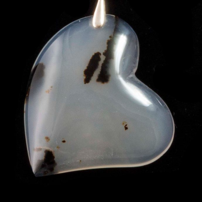 Montana Moss Agate Tipsy Heart Pendant