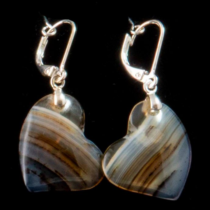 Montana Moss Agate Tipsy Heart Earrings